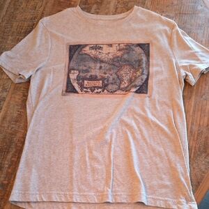 Banana Republic Vintage Map Graphic Tee - Heather Beige
